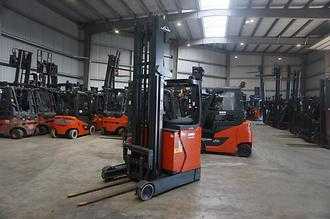 Used Forklift Truck LINDE R 14 -01 ELEKTRO SCHUBMASTSTAPLER (13072585) backdrop