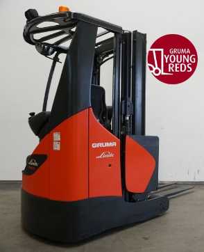Used Forklift Truck LINDE R 14 X 116-03 ELEKTRO SCHUBMASTSTAPLER (12914701) backdrop