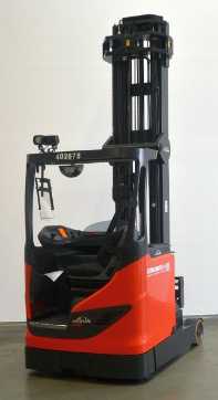 Used Forklift Truck LINDE R 16 HD 1120 ELEKTRO SCHUBMASTSTAPLER (13058479) backdrop