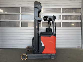 Used Forklift Truck LINDE R14-01-1120 ELEKTRO SCHUBMASTSTAPLER (13041420) backdrop