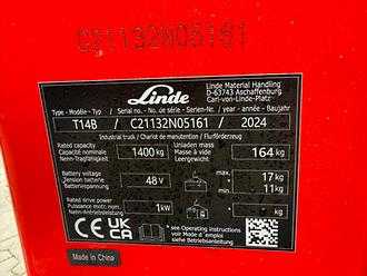 Used Forklift Truck LINDE T 14 B - Nur 100 Stunden ELEKTRO NIEDERHUBWAGENDEICHSEL (13066956)