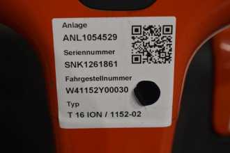 Used Forklift Truck LINDE T 16 ION 1152-02 ELEKTRO NIEDERHUBWAGENDEICHSEL (13041715)
