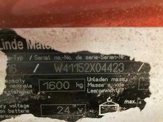 Used Forklift Truck LINDE T16/1152  ELEKTRO NIEDERHUBWAGENDEICHSEL (12818977)