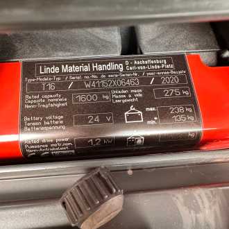 Used Forklift Truck LINDE T16 : 1,6 t (1152-02) ELEKTRO NIEDERHUBWAGENDEICHSEL (13076190)