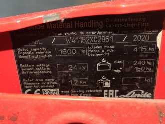 Used Forklift Truck LINDE T16L-1152-02 ELEKTRO NIEDERHUBWAGENDEICHSEL (13022786)