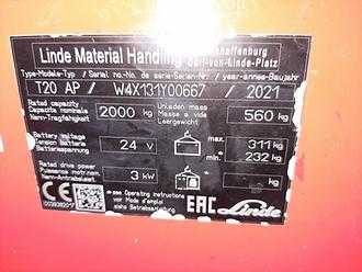 Used Forklift Truck LINDE T20AP ELEKTRO NIEDERHUBWAGENDEICHSEL (13052193)