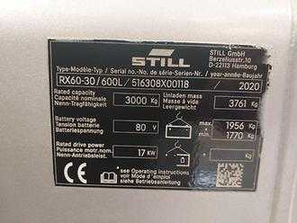Used Forklift Truck STILL RX 60-30 ELEKTRO VIERRADFRONTSTAPLER (13065538)