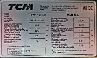 Used Forklift Truck TCM PWL 15 E-Q2 BRAND NEW WEITERE NIEDERHUBWAGENDEICHSEL (13055878)