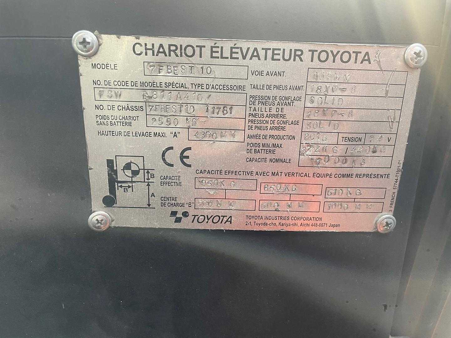 Used Forklift Truck TOYOTA 7FBEST10 ELEKTRO DREIRADFRONTSTAPLER (13075838)