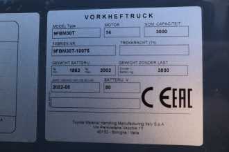 Used Forklift Truck TOYOTA 9FBM30T ELEKTRO VIERRADFRONTSTAPLER (12925256)
