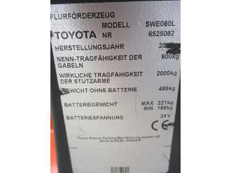 Wózki widłowe używane BT SWE 080L ELEKTRO HOCHHUBWAGENDEICHSEL (13059268)