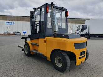 Wózki widłowe używane JUNGHEINRICH DFG 680 / 4.500mm / 2.413h / Zinkenverstellgerät DIESEL VIERRADFRONTSTAPLER (13033008)