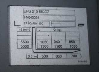 Wózki widłowe używane JUNGHEINRICH EFG 213 550 DZ ELEKTRO DREIRADFRONTSTAPLER (13069253)