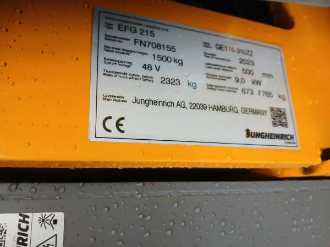 Wózki widłowe używane JUNGHEINRICH EFG 215 SP GE 115 310ZZ ELEKTRO VIERRADFRONTSTAPLER (13072068)