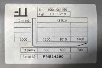 Wózki widłowe używane JUNGHEINRICH EFG 218 SP GE 115-500 DZ ELEKTRO VIERRADFRONTSTAPLER (12831872)