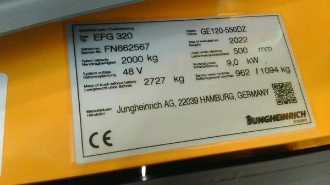 Wózki widłowe używane JUNGHEINRICH EFG 320 Li SP GE 115-550 DZ ELEKTRO VIERRADFRONTSTAPLER (13075248)