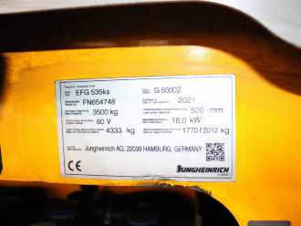 Wózki widłowe używane JUNGHEINRICH EFG 535ks G-500DZ ELEKTRO VIERRADFRONTSTAPLER (13036044)