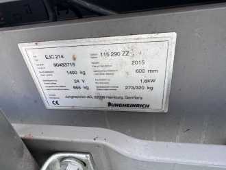 Wózki widłowe używane JUNGHEINRICH EJC 214 Baujahr 2015 HH 2900 / Akku 2021 / Freihub ELEKTRO HOCHHUBWAGENDEICHSEL (13075703)