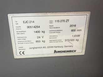 Wózki widłowe używane JUNGHEINRICH EJC 214 Baujahr 2016 HH 2700 MIt Waage ELEKTRO HOCHHUBWAGENDEICHSEL (13056878)