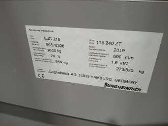 Wózki widłowe używane JUNGHEINRICH EJC 216 Li 115 240 ZT ELEKTRO HOCHHUBWAGENDEICHSEL (13073183)