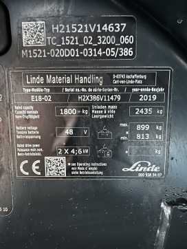 Wózki widłowe używane LINDE E 18 EVO ELEKTRO DREIRADFRONTSTAPLER (13069124)