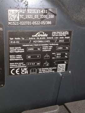 Wózki widłowe używane LINDE E16-386-02 ELEKTRO DREIRADFRONTSTAPLER (13023342)