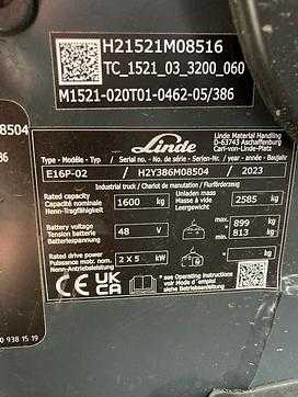 Wózki widłowe używane LINDE E16P/386-02  ELEKTRO VIERRADFRONTSTAPLER (12897775)