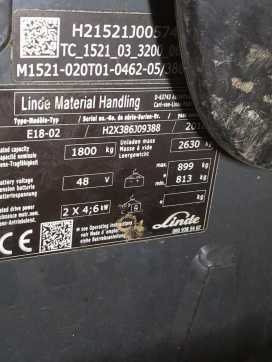 Wózki widłowe używane LINDE E18-386-02 ELEKTRO DREIRADFRONTSTAPLER (13038844)