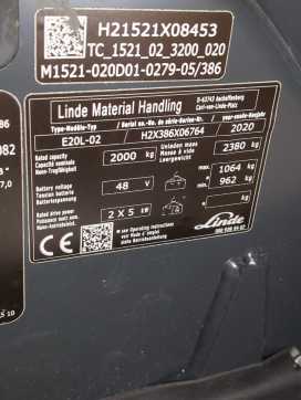 Wózki widłowe używane LINDE E20L-386-02 ELEKTRO DREIRADFRONTSTAPLER (13038973)