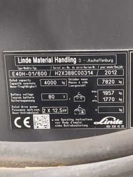 Wózki widłowe używane LINDE E40/600H-388-01 ELEKTRO VIERRADFRONTSTAPLER (13065861)