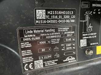 Wózki widłowe używane LINDE E40/600HL ELEKTRO VIERRADFRONTSTAPLER (12870009)