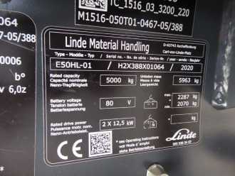 Wózki widłowe używane LINDE E50HL-01 ELEKTRO VIERRADFRONTSTAPLER (13069408)