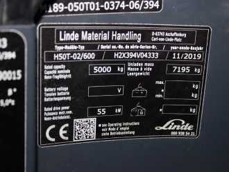 Wózki widłowe używane LINDE H 50 T-02/600 394 GAS VIERRADFRONTSTAPLER (13067899)