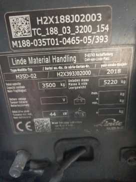 Wózki widłowe używane LINDE H35D-393-02 DIESEL VIERRADFRONTSTAPLER (13009107)