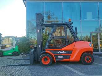 Wózki widłowe używane LINDE H80D-02/900 DIESEL VIERRADFRONTSTAPLER (13005090)