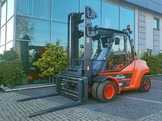 Wózki widłowe używane LINDE H80D-02/900 DIESEL VIERRADFRONTSTAPLER (13005090)
