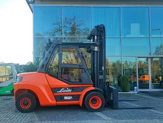 Wózki widłowe używane LINDE H80D-02/900 DIESEL VIERRADFRONTSTAPLER (13005090)