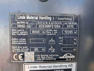 Wózki widłowe używane LINDE H80D-02 DIESEL VIERRADFRONTSTAPLER (13074790)