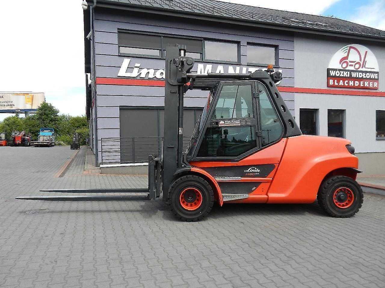 Wózki widłowe używane LINDE H80D-03/1100 Side shift , only 852 mth !!! DIESEL VIERRADFRONTSTAPLER (12999466)
