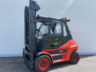 Wózki widłowe używane LINDE H80D DIESEL VIERRADFRONTSTAPLER (13039093) backdrop