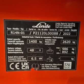 Wózki widłowe używane LINDE R14 N ELEKTRO SCHUBMASTSTAPLER (13072844)