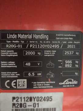 Wózki widłowe używane LINDE R20G-1120-01 ELEKTRO SCHUBMASTSTAPLER (13034434)