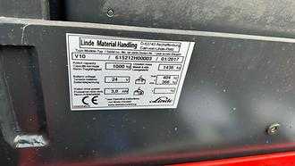 Wózki widłowe używane LINDE V 10 nur 17 Stunden  ELEKTRO NIEDERHUBKOMMISSIONIERER (13075236)