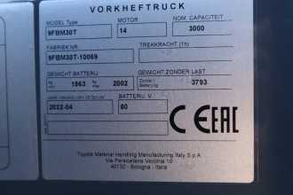 Wózki widłowe używane TOYOTA 9FBM30T ELEKTRO VIERRADFRONTSTAPLER (12925255)