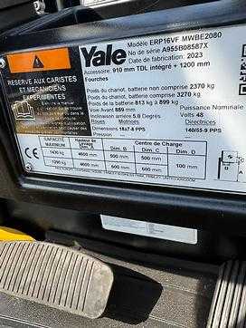 Wózki widłowe używane YALE ERP16 ELEKTRO VIERRADFRONTSTAPLER (12988123)